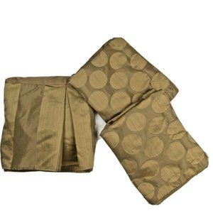 Queen Luxury Bedding Set 3 Bedskirt Shams Brown